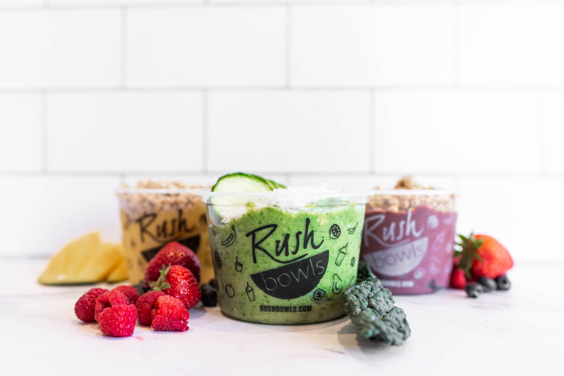 A beautiful, delicious smoothie bowl at Rush Bowls makes it obvious why our organic food store franchise is a hit.